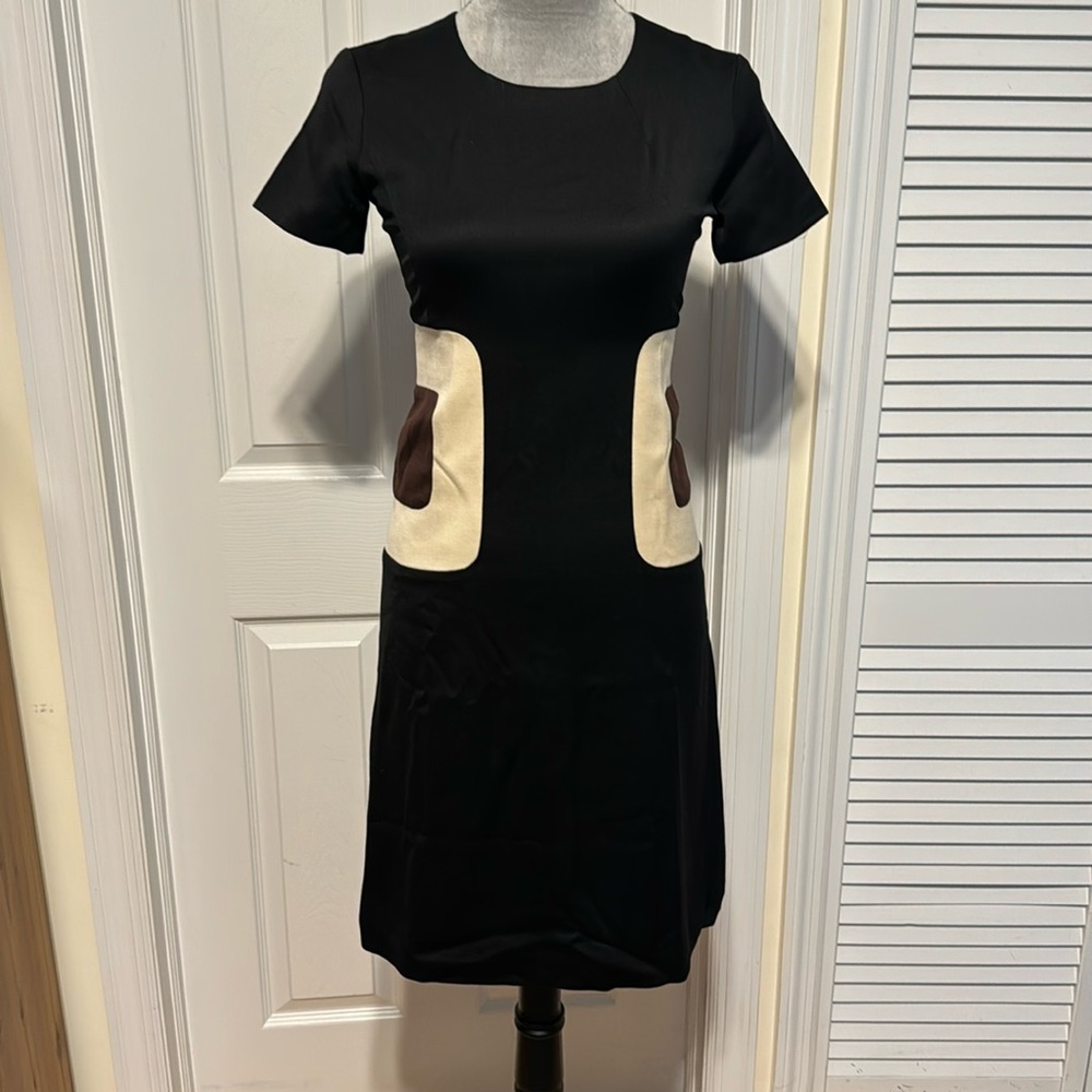 Eley Kishimoto Sleeveless Color Block Wool Dress Size 8